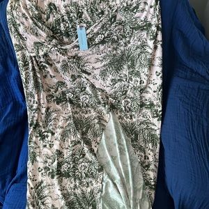 Daily Practice by Anthropologie. The bluebell island midi skirt, green motif.